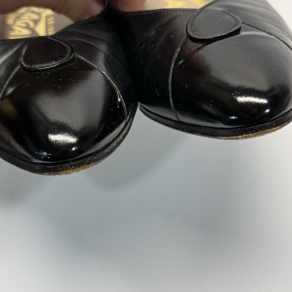 Lot of 2 Pair Vintage Salvatore Ferragamo Pumps Women 5.5 B Black Leather - Picture 10 of 16